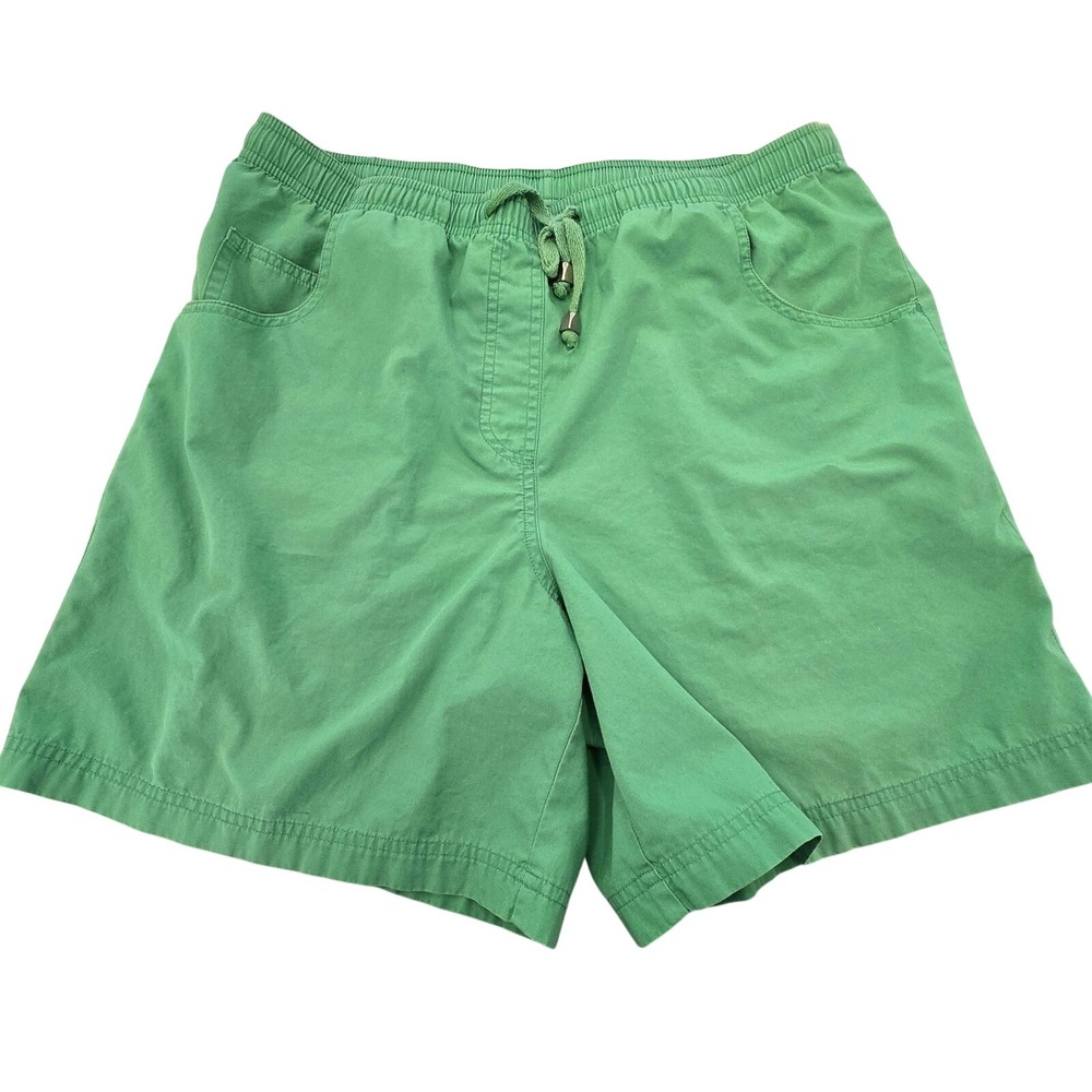 VTG Westbound Shorts Womens‎ Petite Medium Green Elastic Waist Drawstring Cotton